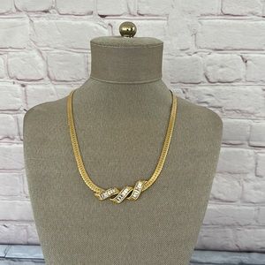 Vintage Park lane gold toned, herringbone necklace 16”